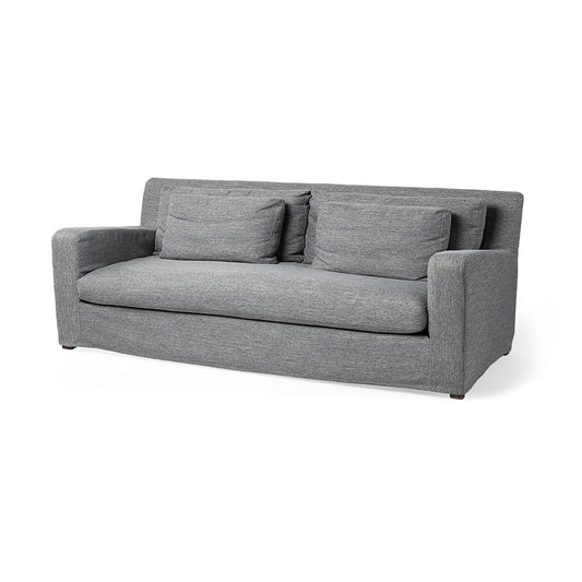 Mercana - Denly II 92" Casterock Gray Slipcover Three Seater Sofa - 68721_CLOSEOUT view 1