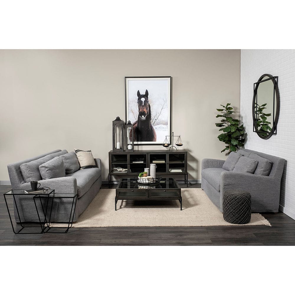 Mercana - Denly II 92" Casterock Gray Slipcover Three Seater Sofa - 68721_CLOSEOUT view 3