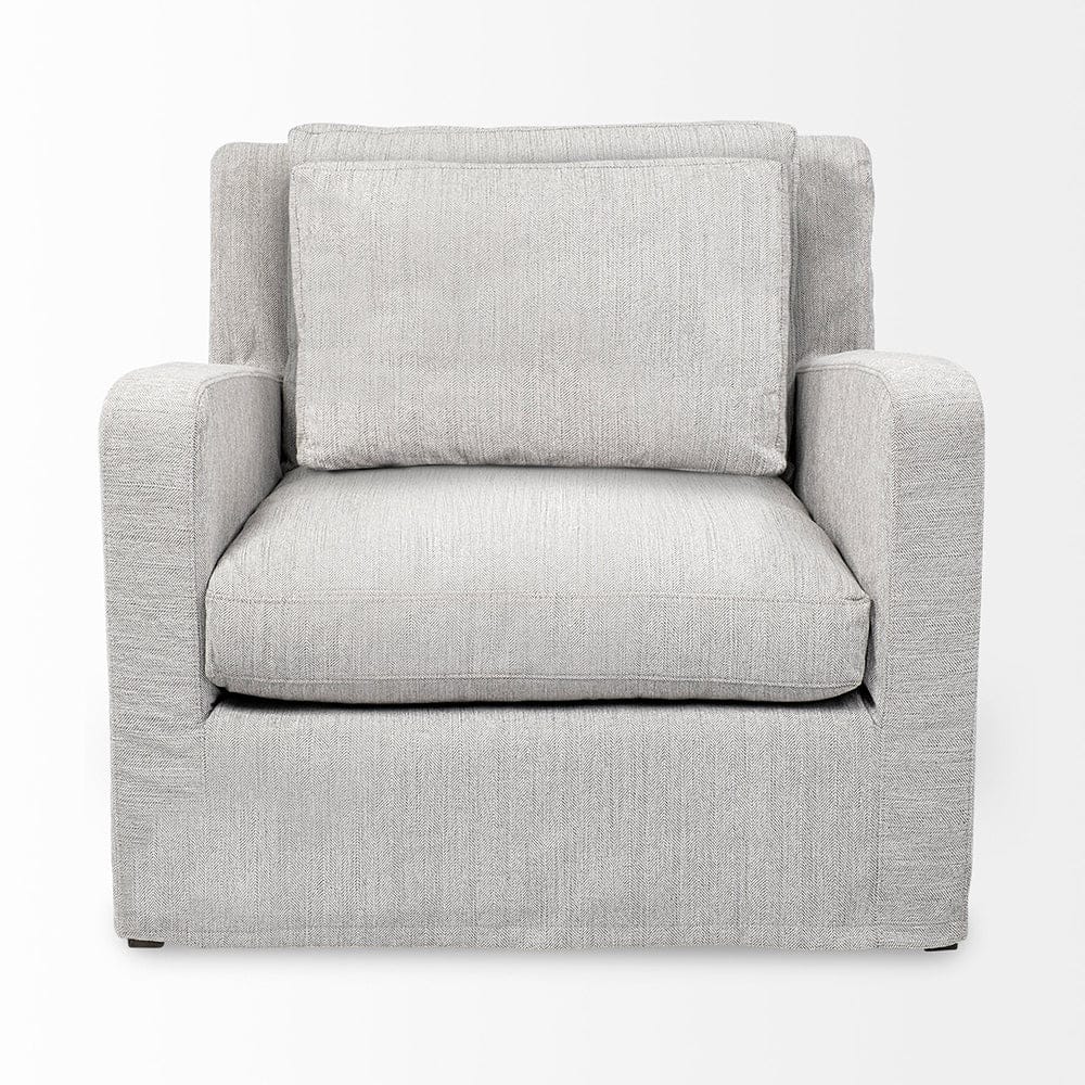 Mercana - Denly III 38 X 38.25 X 34.5 Frost Gray Slipcover Upholstered Arm Chair - 68726 view 3
