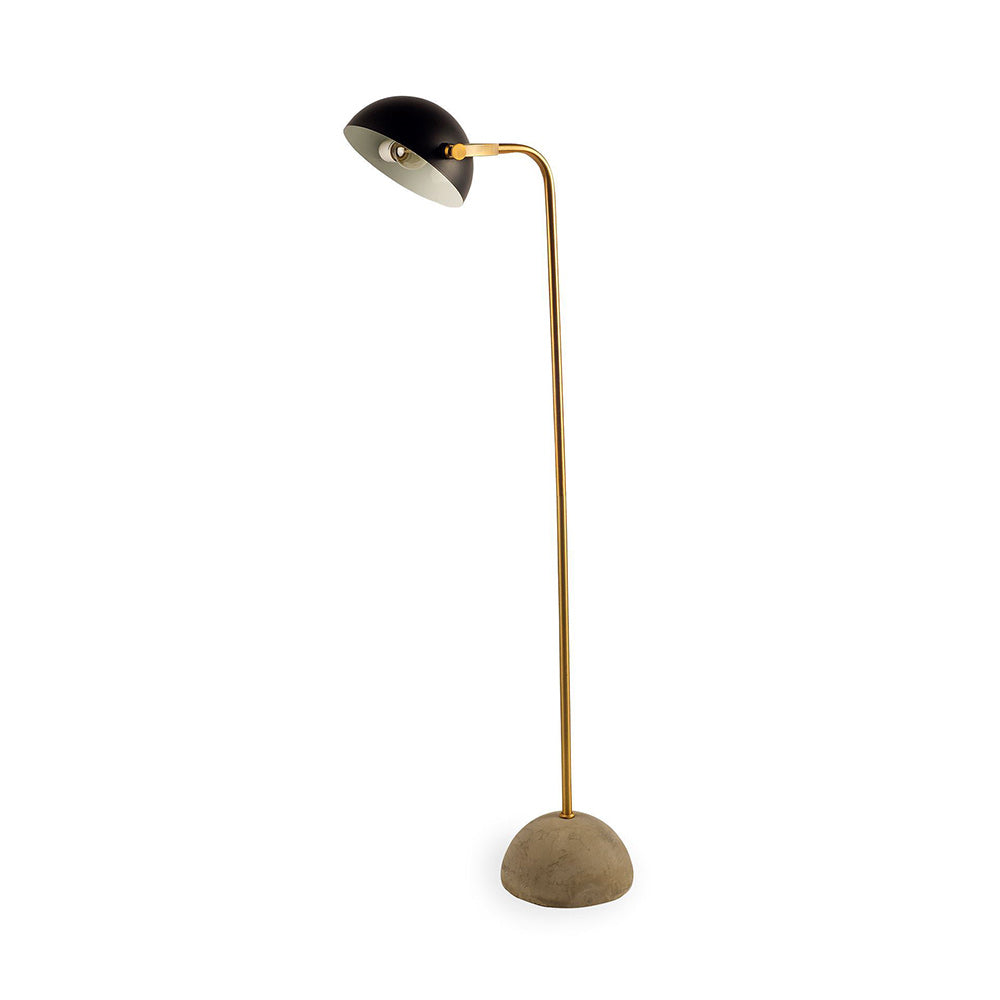 Mercana - Denmark 55.1"H Black/Gold Concrete Base Metal Shade Floor Lamp - 67000 view 1