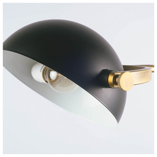 Mercana - Denmark 55.1"H Black/Gold Concrete Base Metal Shade Floor Lamp - 67000 view 2