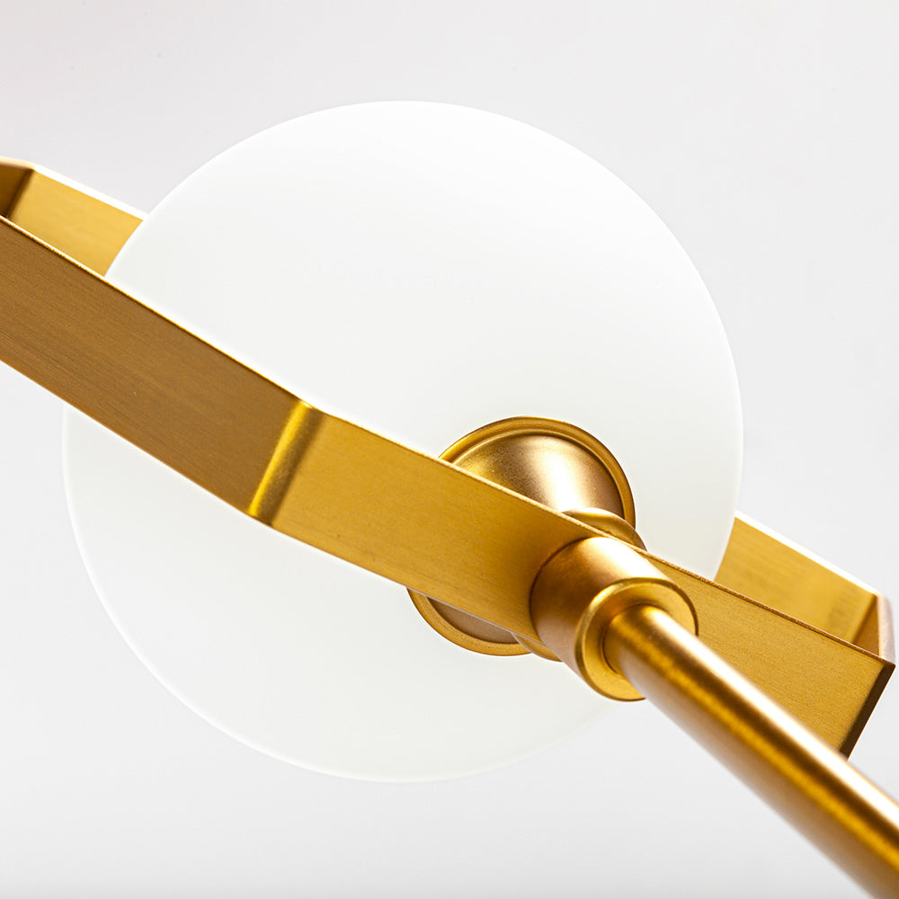 Mercana - Desousa II 33.9"L x 8.8"W x 28"H Brass-Toned Metal Multi-Arm Three Light Chandelier - 68590_CLOSEOUT view 3