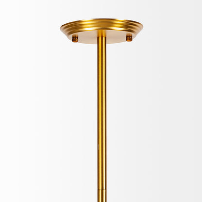 Mercana - Desousa II 33.9"L x 8.8"W x 28"H Brass-Toned Metal Multi-Arm Three Light Chandelier - 68590_CLOSEOUT view 6