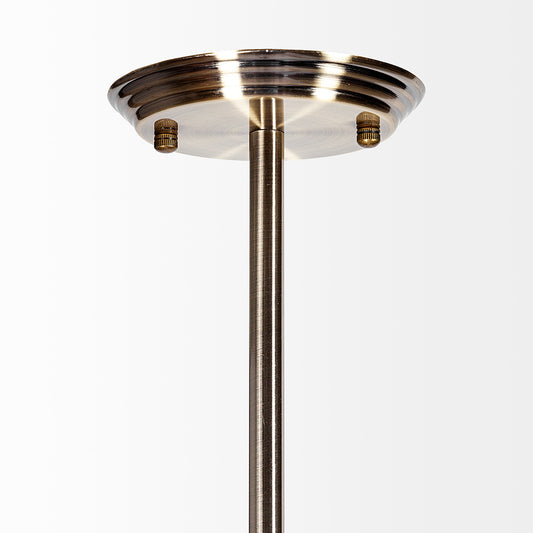 Mercana - Desousa II 33.9"L x 8.8"W x 28"H Champagne Metal Multi-Arm Three Light Chandelier - 68591_CLOSEOUT view 2