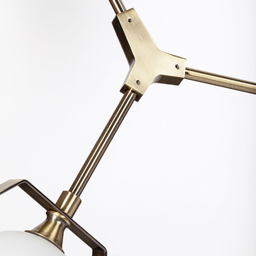Mercana - Desousa II 33.9"L x 8.8"W x 28"H Champagne Metal Multi-Arm Three Light Chandelier - 68591_CLOSEOUT view 5