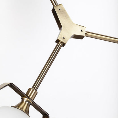Mercana - Desousa II 33.9"L x 8.8"W x 28"H Champagne Metal Multi-Arm Three Light Chandelier - 68591_CLOSEOUT view 5