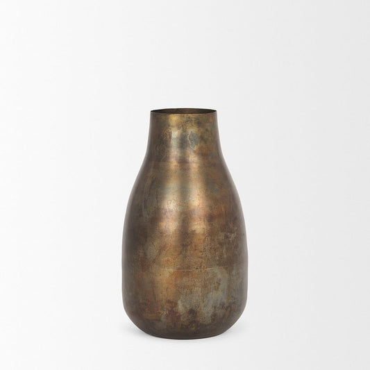 Mercana - Devi Medium Oxidized Gold Metal Vase - 70520 view 2