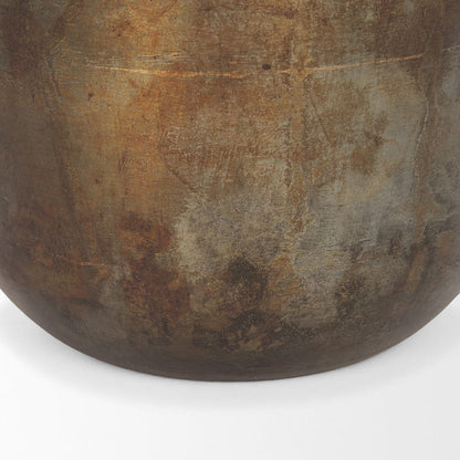 Mercana - Devi Medium Oxidized Gold Metal Vase - 70520 view 5
