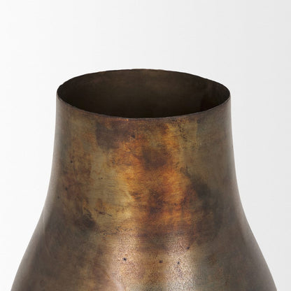 Mercana - Devi Tall Oxidized Gold Metal Vase - 70521 view 3