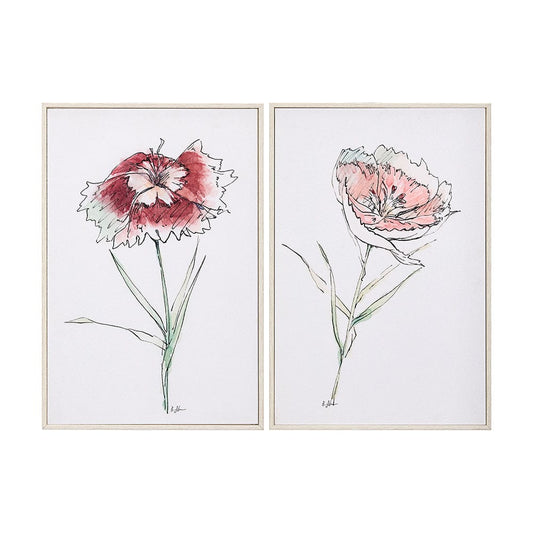 Mercana - Dianthus I by Mercana Studio a Hand Embellished Textured Framed Art Print - 13656 view 1