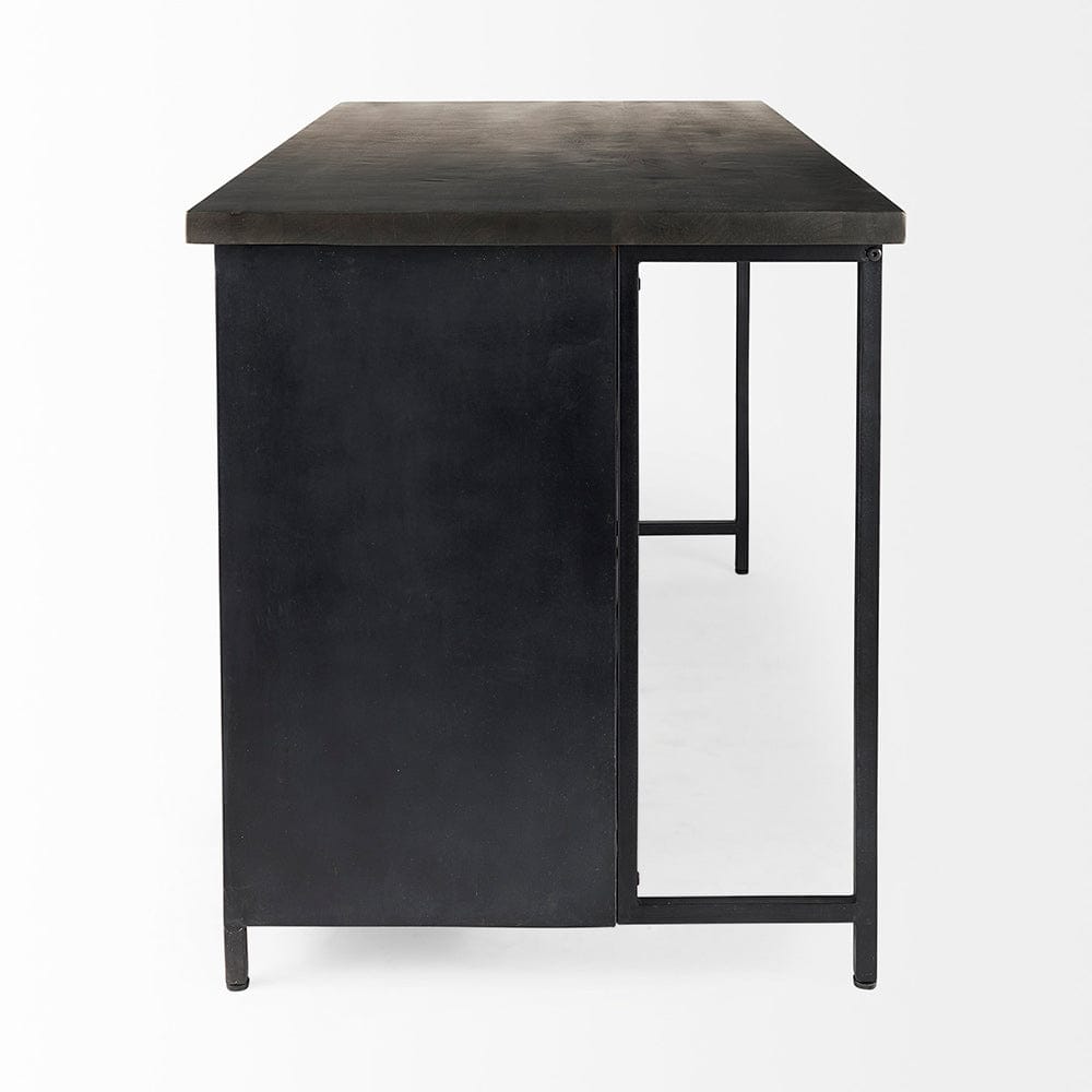 Mercana - Dimitra 62.0L x 32.0W x 36.0H Dark Iron W/Glass Doors Kitchen Island - 69211 view 3