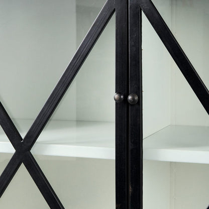 Mercana - Dimitra 62.0L x 32.0W x 36.0H Dark Iron W/Glass Doors Kitchen Island - 69211 view 8