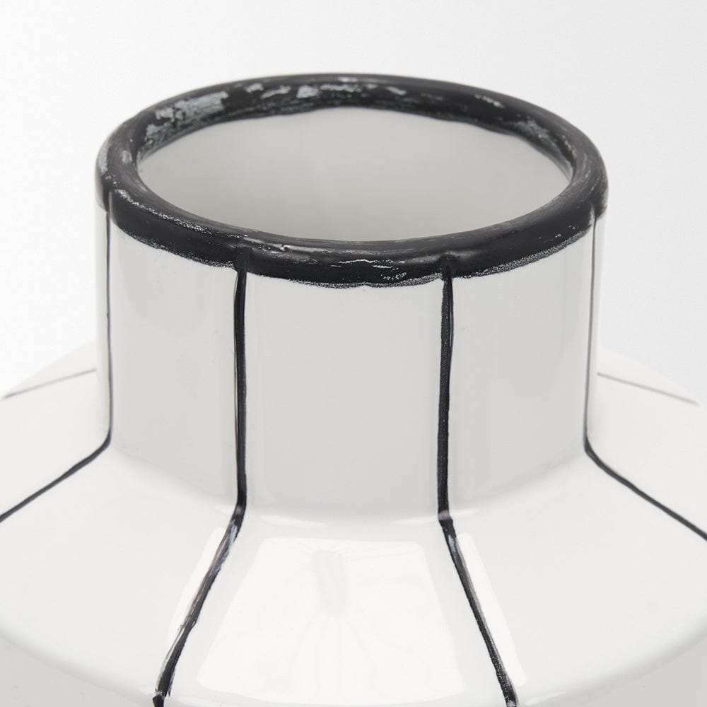 Mercana - Dinah Small White w/ Black Stripes Ceramic Vase - 70961 view 4
