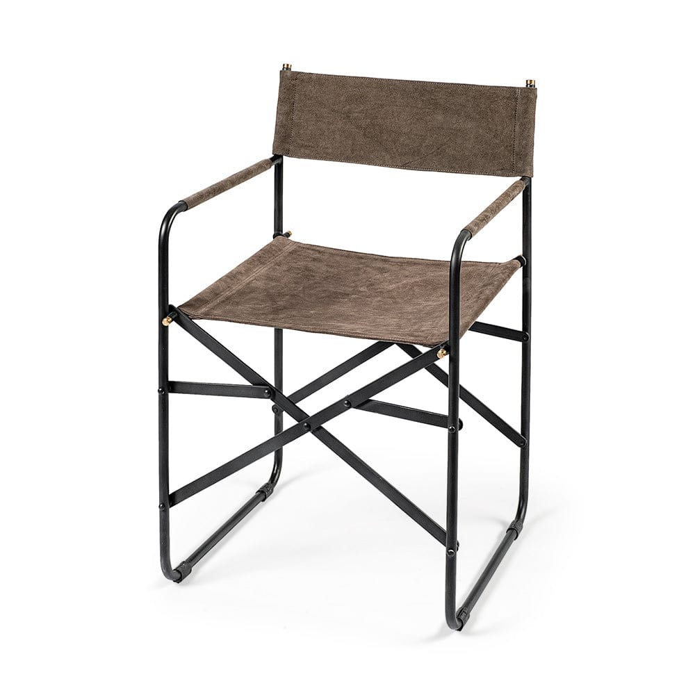 Mercana - Direttore 19.25L x 20W x 31H Brown/Gray Suede W/ Metal Frame Dining Chair - 68796_CLOSEOUT view 1