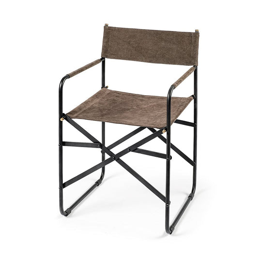 Mercana - Direttore 19.25L x 20W x 31H Brown/Gray Suede W/ Metal Frame Dining Chair - 68796_CLOSEOUT view 1