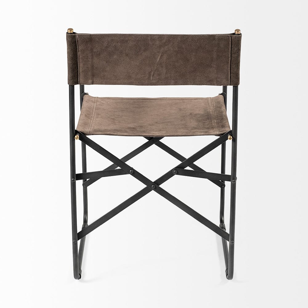 Mercana - Direttore 19.25L x 20W x 31H Brown/Gray Suede W/ Metal Frame Dining Chair - 68796_CLOSEOUT view 4