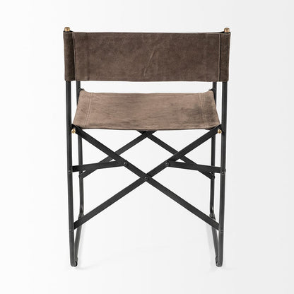 Mercana - Direttore 19.25L x 20W x 31H Brown/Gray Suede W/ Metal Frame Dining Chair - 68796_CLOSEOUT view 4