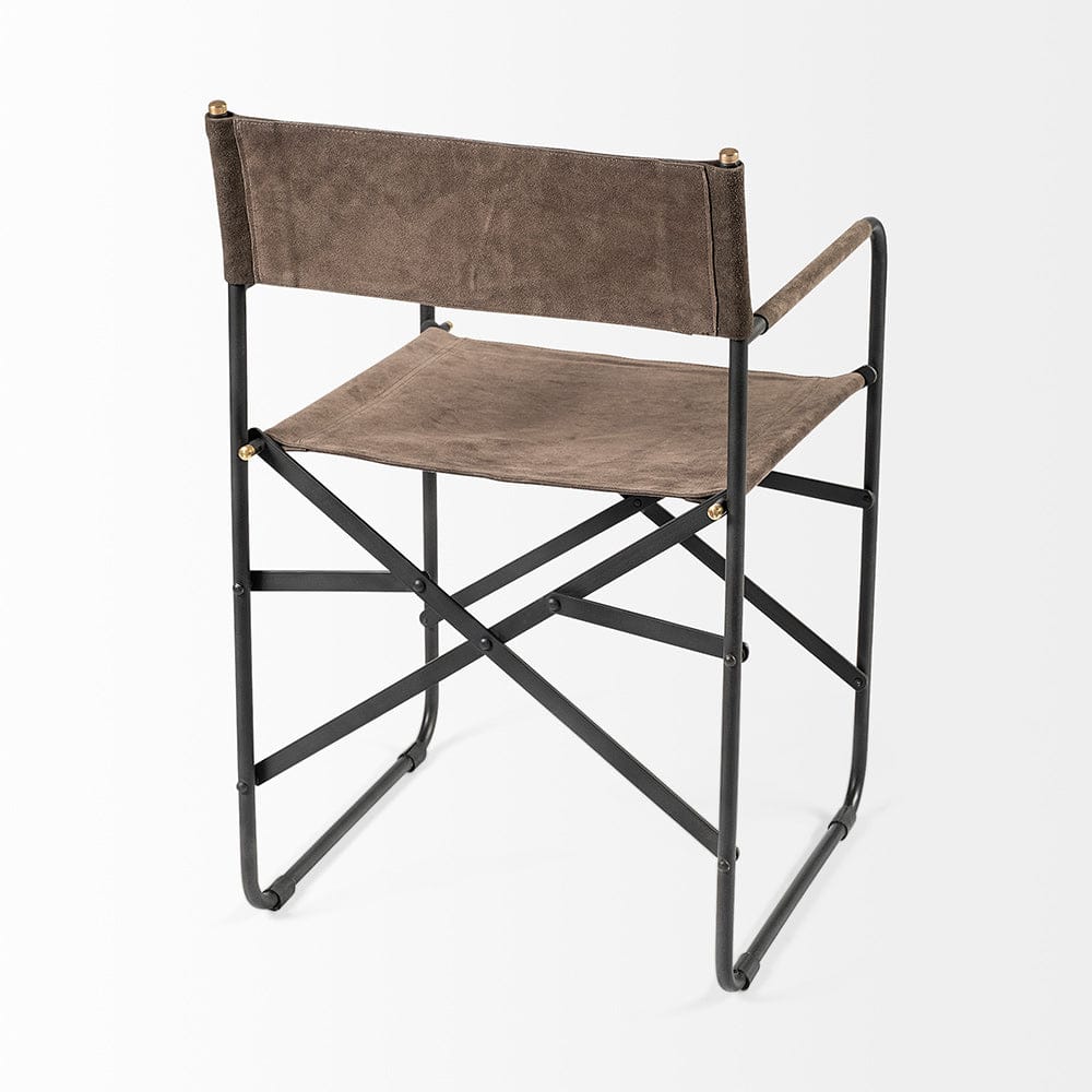Mercana - Direttore 19.25L x 20W x 31H Brown/Gray Suede W/ Metal Frame Dining Chair - 68796_CLOSEOUT view 5