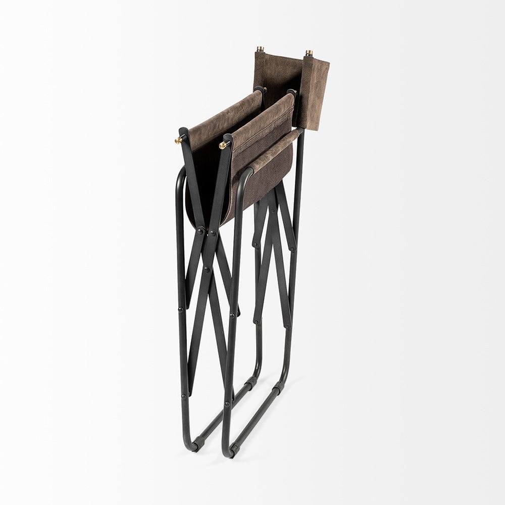 Mercana - Direttore 19.25L x 20W x 31H Brown/Gray Suede W/ Metal Frame Dining Chair - 68796_CLOSEOUT view 6