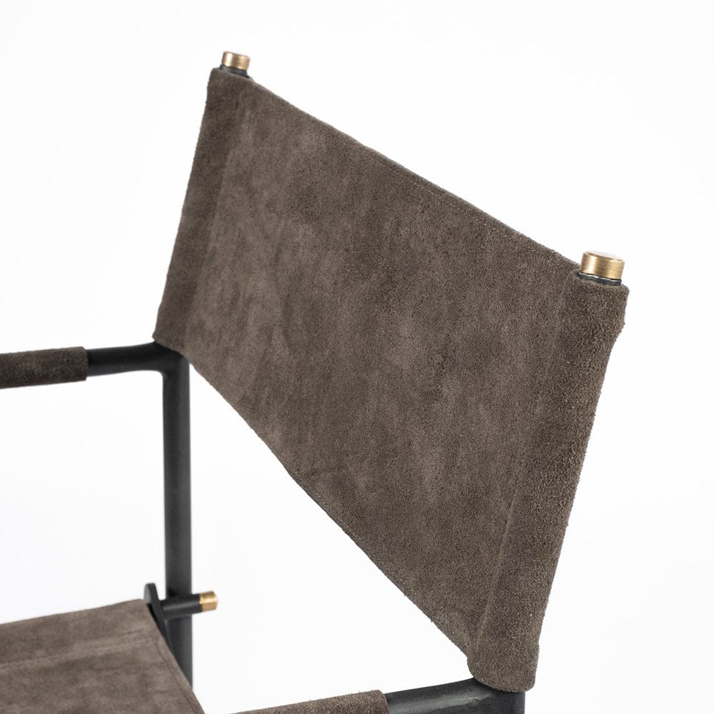 Mercana - Direttore 19.25L x 20W x 31H Brown/Gray Suede W/ Metal Frame Dining Chair - 68796_CLOSEOUT view 8