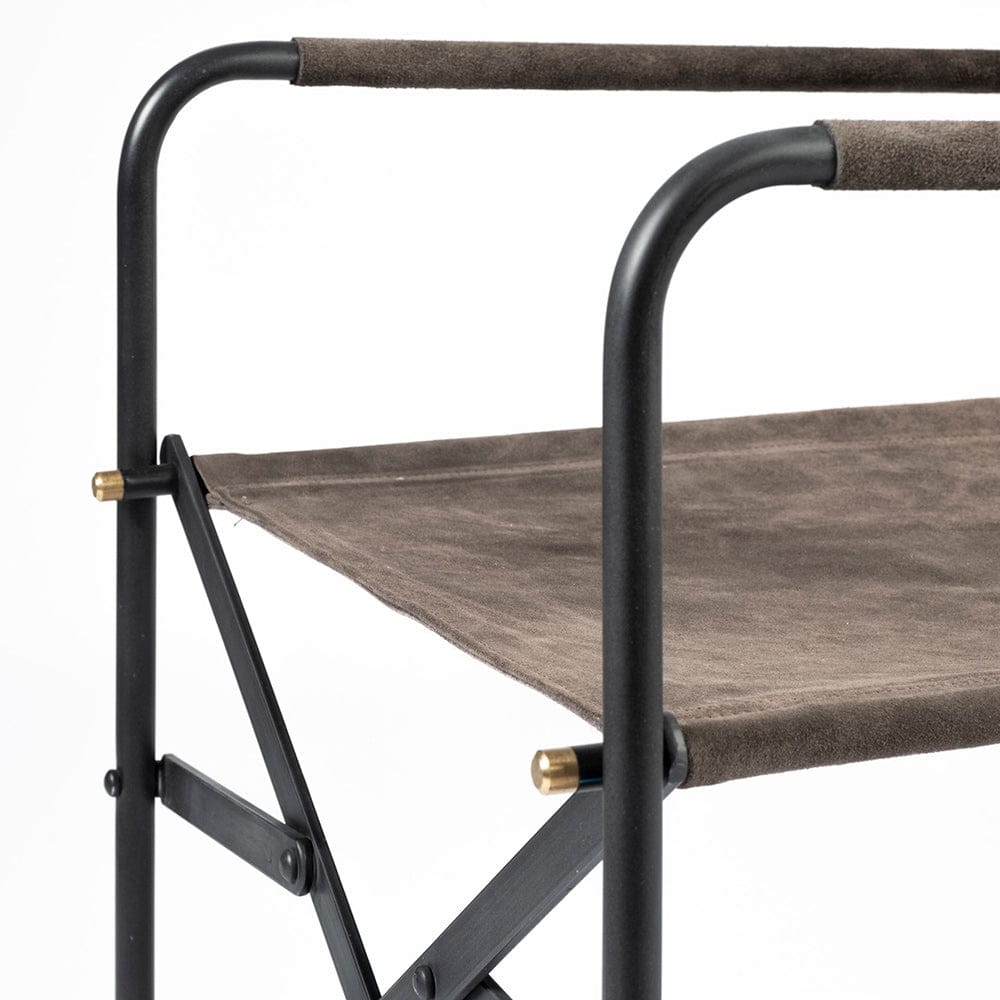 Mercana - Direttore 19.25L x 20W x 31H Brown/Gray Suede W/ Metal Frame Dining Chair - 68796_CLOSEOUT view 9