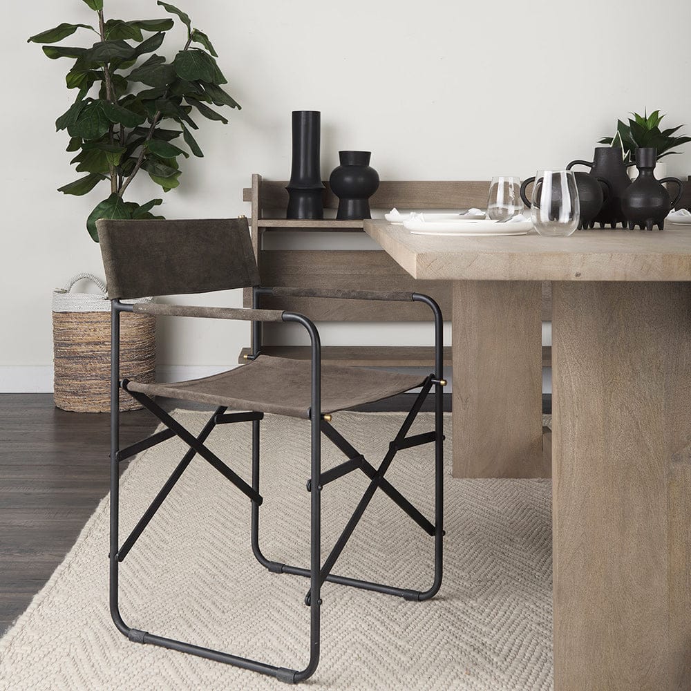 Mercana - Direttore 19.25L x 20W x 31H Brown/Gray Suede W/ Metal Frame Dining Chair - 68796_CLOSEOUT view 14