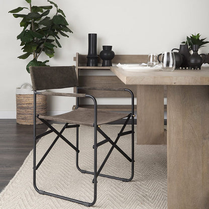 Mercana - Direttore 19.25L x 20W x 31H Brown/Gray Suede W/ Metal Frame Dining Chair - 68796_CLOSEOUT view 14