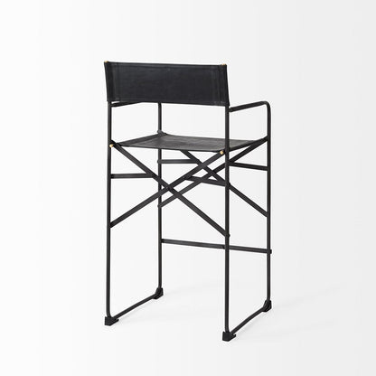 Mercana - Direttore 19.3L x 19.3W x 40.2H Black Leather W/Black Frame Counter Stool - 69631_CLOSEOUT view 5