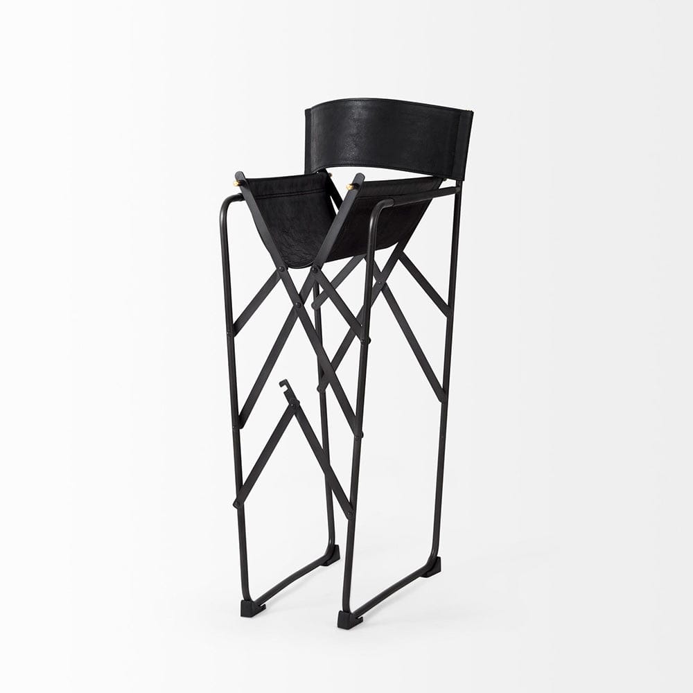 Mercana - Direttore 19.3L x 19.3W x 40.2H Black Leather W/Black Frame Counter Stool - 69631_CLOSEOUT view 6
