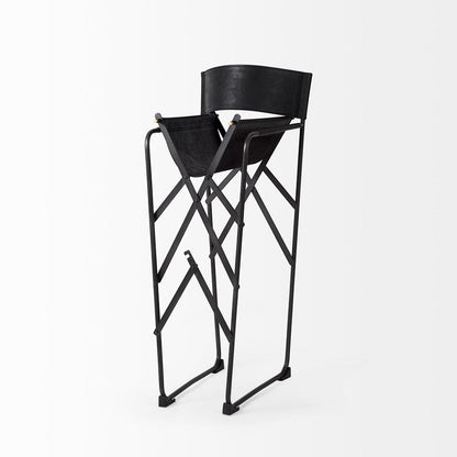 Mercana - Direttore 19.3L x 19.3W x 40.2H Black Leather W/Black Frame Counter Stool - 69631_CLOSEOUT view 6