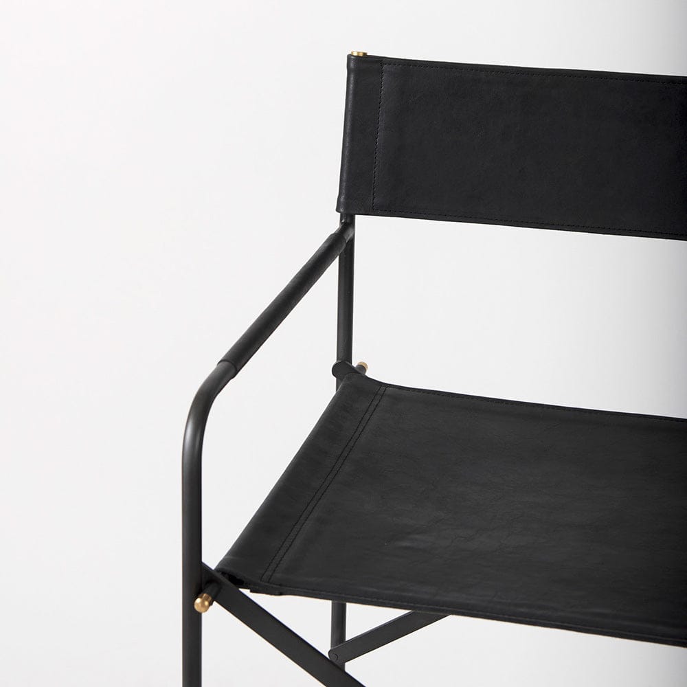 Mercana - Direttore 19.3L x 19.3W x 40.2H Black Leather W/Black Frame Counter Stool - 69631_CLOSEOUT view 7