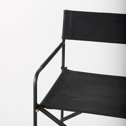 Mercana - Direttore 19.3L x 19.3W x 40.2H Black Leather W/Black Frame Counter Stool - 69631_CLOSEOUT view 7