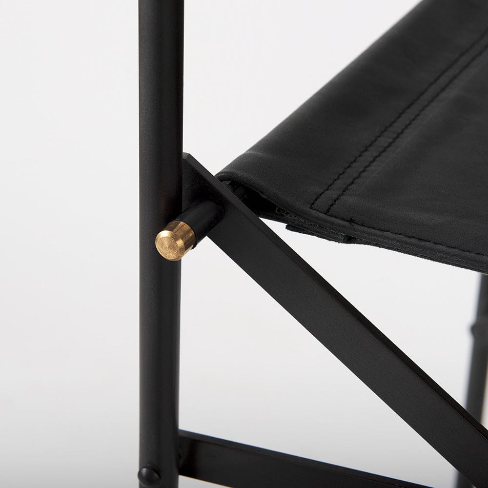 Mercana - Direttore 19.3L x 19.3W x 40.2H Black Leather W/Black Frame Counter Stool - 69631_CLOSEOUT view 8