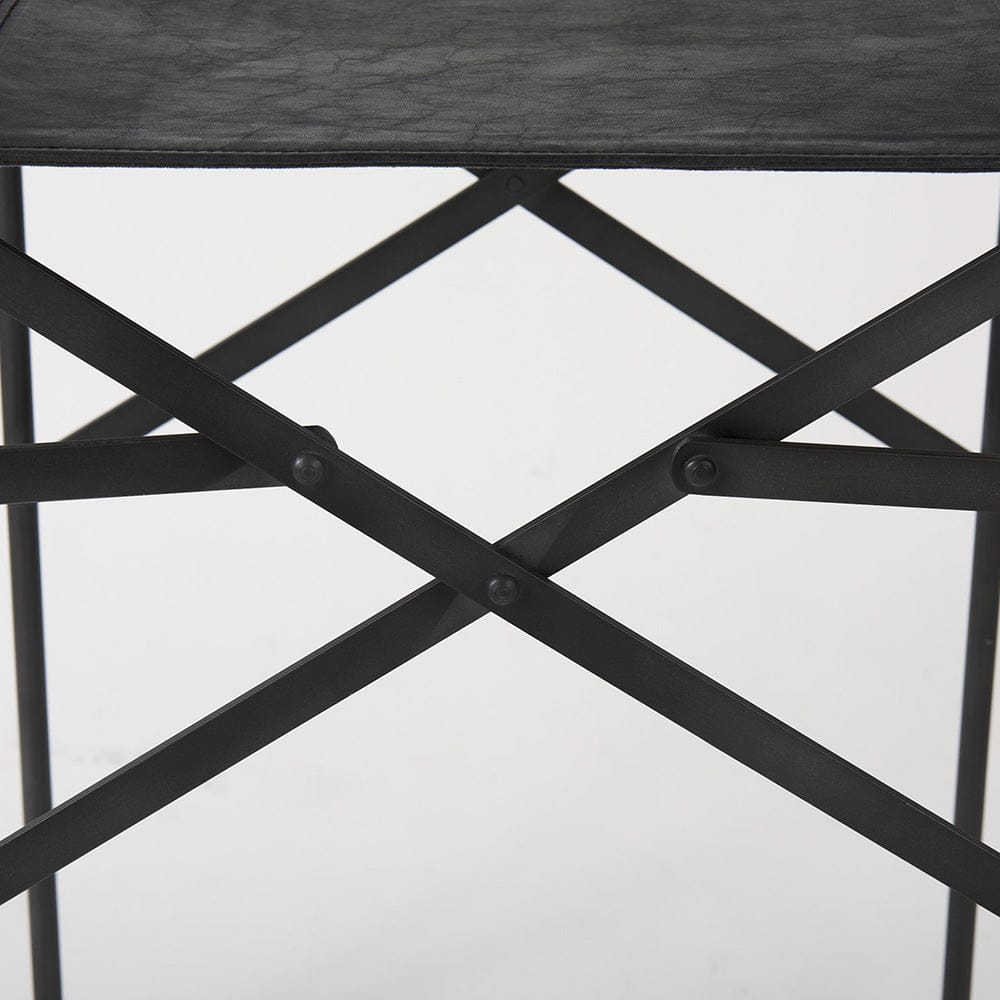 Mercana - Direttore 19.3L x 19.3W x 40.2H Black Leather W/Black Frame Counter Stool - 69631_CLOSEOUT view 9