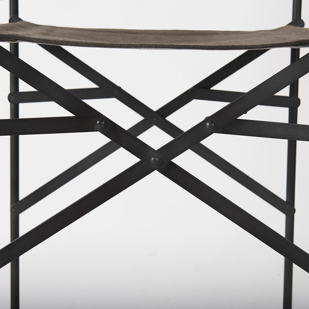 Mercana - Direttore 19.3L x 19.3W x 40.2H Brown/Gray Suede W/ Metal Frame Counter Stool - 69629_CLOSEOUT view 8