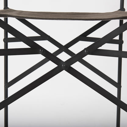 Mercana - Direttore 19.3L x 19.3W x 40.2H Brown/Gray Suede W/ Metal Frame Counter Stool - 69629_CLOSEOUT view 8