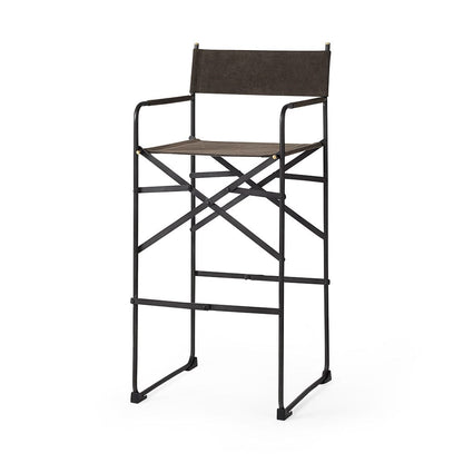 Mercana - Direttore 19.3L x 19.3W x 44.1H Brown/Gray Suede W/ Metal Frame Bar Stool - 69630_CLOSEOUT view 1