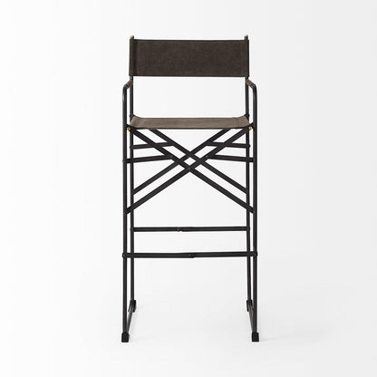 Mercana - Direttore 19.3L x 19.3W x 44.1H Brown/Gray Suede W/ Metal Frame Bar Stool - 69630_CLOSEOUT view 2