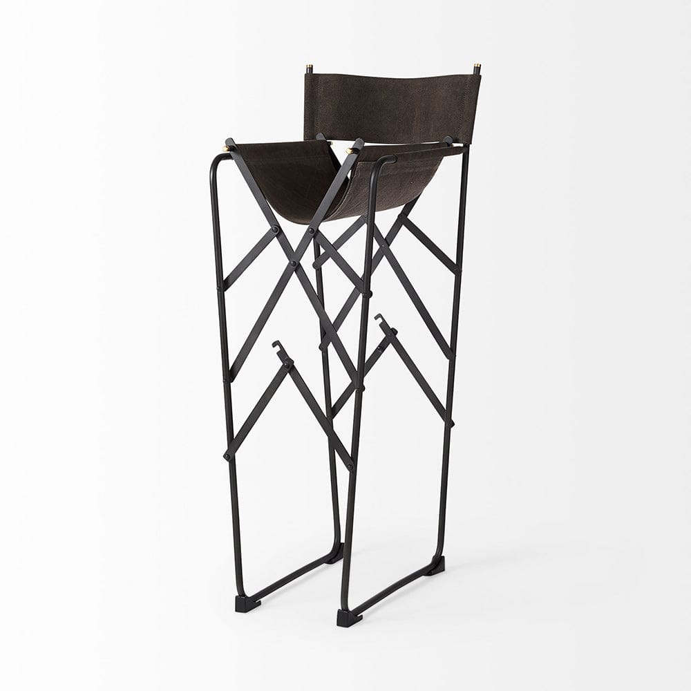 Mercana - Direttore 19.3L x 19.3W x 44.1H Brown/Gray Suede W/ Metal Frame Bar Stool - 69630_CLOSEOUT view 5