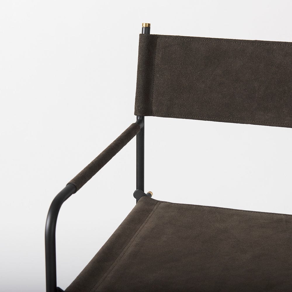 Mercana - Direttore 19.3L x 19.3W x 44.1H Brown/Gray Suede W/ Metal Frame Bar Stool - 69630_CLOSEOUT view 6