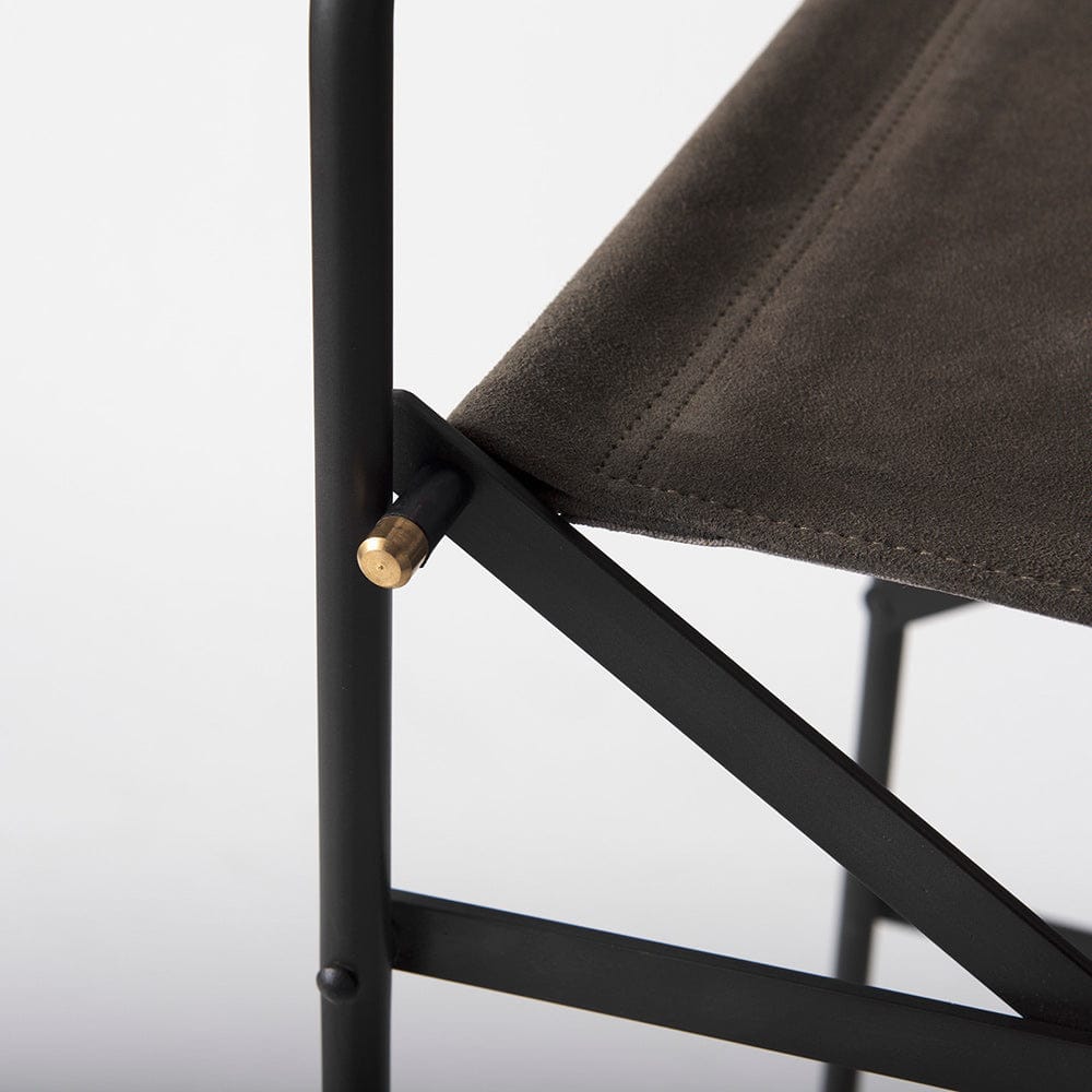 Mercana - Direttore 19.3L x 19.3W x 44.1H Brown/Gray Suede W/ Metal Frame Bar Stool - 69630_CLOSEOUT view 7