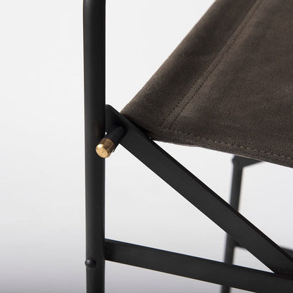 Mercana - Direttore 19.3L x 19.3W x 44.1H Brown/Gray Suede W/ Metal Frame Bar Stool - 69630_CLOSEOUT view 7