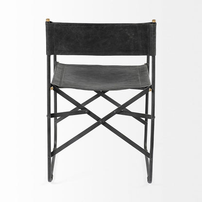Mercana - Direttore Black Iron Frame Black Leather Dining Chair - 68797 view 5
