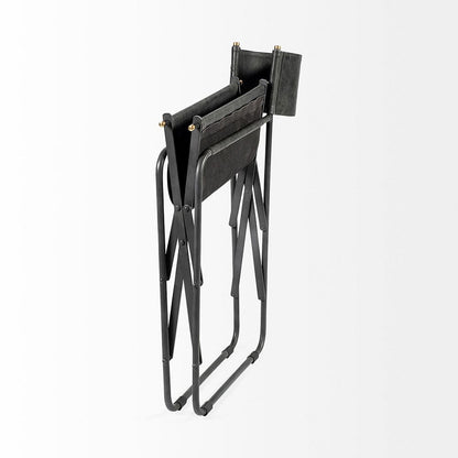 Mercana - Direttore Black Iron Frame Black Leather Dining Chair - 68797 view 7