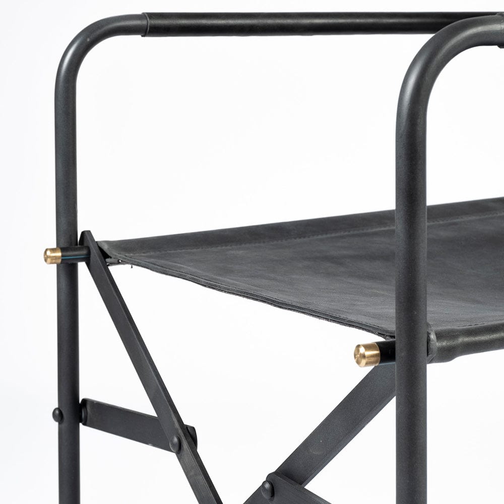 Mercana - Direttore Black Iron Frame Black Leather Dining Chair - 68797 view 11