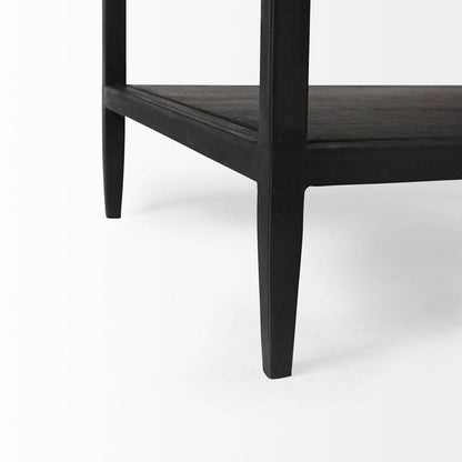 Mercana - Divina Black-Brown Wood w/ White Marble Top and Black Metal Base 1 Drawer Side Table - 69237 view 11