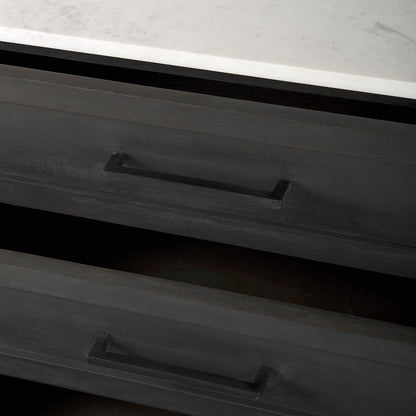 Mercana - Divina Black-Brown Wood w/ White Marble Top and Black Metal Base Accent Cabinet - 69201-AB view 7