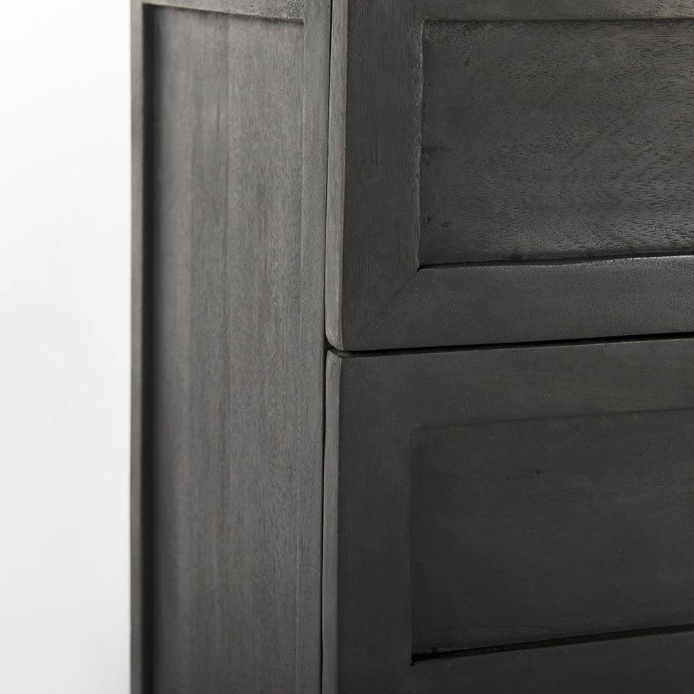 Mercana - Divina Black-Brown Wood w/ White Marble Top and Black Metal Base Accent Cabinet - 69201-AB view 8