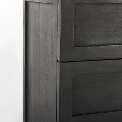 Mercana - Divina Black-Brown Wood w/ White Marble Top and Black Metal Base Accent Cabinet - 69201-AB view 8