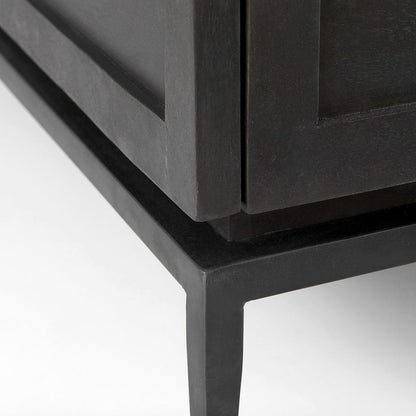 Mercana - Divina Black-Brown Wood w/ White Marble Top and Black Metal Base Coffee Table - 69238-AB view 9
